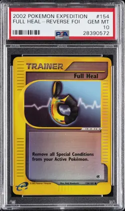 2002 POKEMON EXPEDITION #154 FULL HEAL-REVERSE FOIL PSA 10 - Image 1