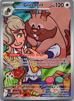 Arven's Greedent 205/182 Destined Rivals DRI Special Illustration Rare Pokemon - Image 1