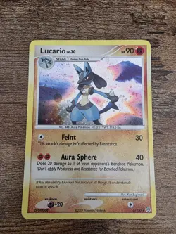 Pokemon Lucario 90 HP Diamond & Pearl 6/130 Holo Bleed And Half Swirl! - Image 1