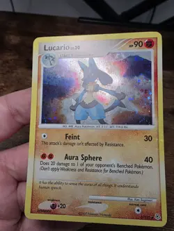Pokemon Lucario 90 HP Diamond & Pearl 6/130 Holo Bleed And Half Swirl! - Image 3