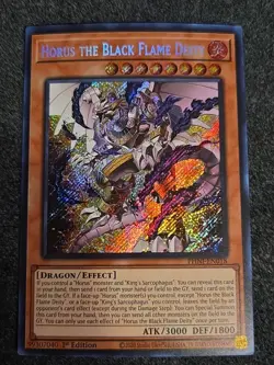 Yugioh! Horus the Black Flame Deity - PHNI-EN018 - Secret Rare - 1st Edition NM - Image 1