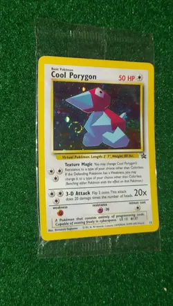 Rare Factory Sealed Pokemon Cool Porygon Black Star Promo Card Holo Original Bag - Image 2