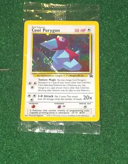 Rare Factory Sealed Pokemon Cool Porygon Black Star Promo Card Holo Original Bag - Image 3
