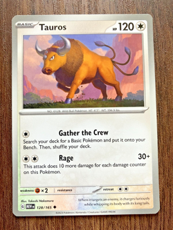Tauros 128/165 - 2023 Pokemon Scarlet & Violet 151 Uncommon Card - CLEAN NM - Image 1