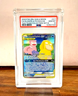 Indonesian 2020 PSA 10 Slowpoke & Psyduck GX Indonesian Tag Team Pokemon Card - Image 1