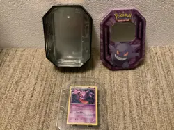 EMPTY POKEMON Champions Gengar Collectible Tin AND GENGAR HOLO CARD 60/162. - Image 5