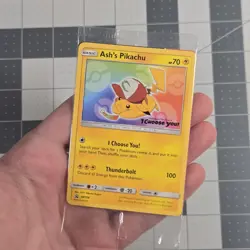 SEALED Ash’s Pikachu TCG SM108 2017 Promo Card Pokemon "I Choose You" Clean - Image 1