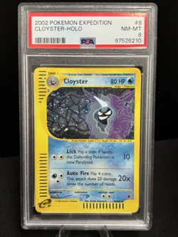 2002 POKEMON EXPEDITION #8 CLOYSTER-HOLO PSA 8 - Image 1