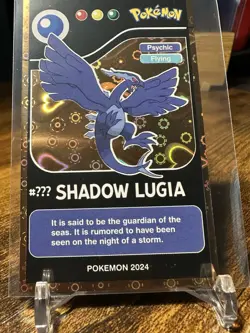 2024 Pokemon Pokedex Black Kanto #UUU Shadow Lugia Gold Heart Holo - Image 4