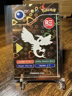 2024 Pokemon Pokedex Black Kanto #UUU Shadow Lugia Gold Heart Holo - Image 5