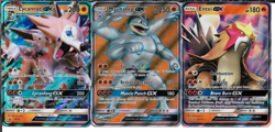 Pokemon 3 Card GX Lot with Lycanroc, Entei & Full Art Machamp NM - Image 1