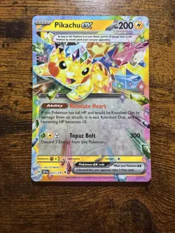 Pokemon Pikachu ex Tera Full Art Promo Holo Double Rare Sv08 057/191 200 HP - Image 1