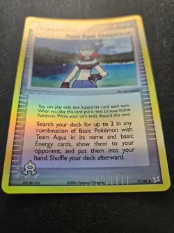 Pokemon Team Magma vs Team Aqua Team Aqua Conspirator Reverse Holo 77/95 EXC-NM - Image 3