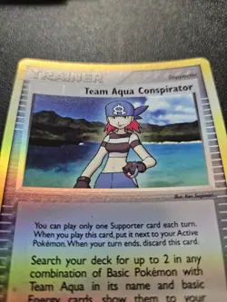 Pokemon Team Magma vs Team Aqua Team Aqua Conspirator Reverse Holo 77/95 EXC-NM - Image 4