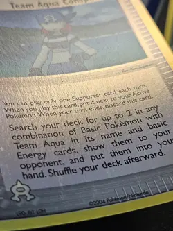 Pokemon Team Magma vs Team Aqua Team Aqua Conspirator Reverse Holo 77/95 EXC-NM - Image 5