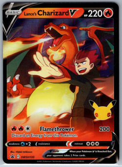 Pokemon Lance's Charizard V 25th Anniv. Black Star Promo SWSH133 NM - Image 1