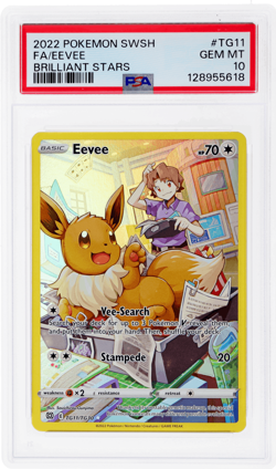 2022 Pokemon SWSH Brilliant Stars Eevee Trainers Gallery #TG11 PSA 10 - Image 1