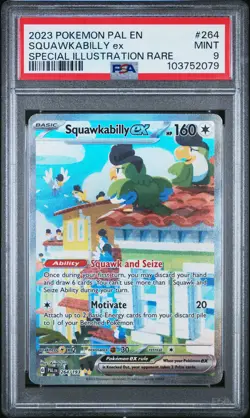2023 POKEMON PAL EN-PALDEA EVOLVED #264 SQUAWKABILLY EX PSA 9 - Image 1