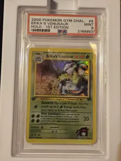 RARE Pokemon Erika's Venusaur 1st Edition Holo Rare PSA 9 4/132 DEADSTOCK 2000 - Image 1