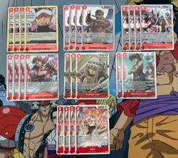One Piece Trafalgar Law RED deck - OP14 - 70+ cards - Sleeved - NM - Image 1