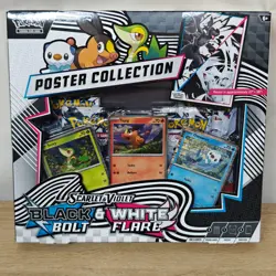 NEW SEALED POKEMON TCG SCARLET VIOLET BLACK BOLT WHITE FLARE POSTER COLLECTION - Image 1