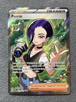 Perrin 209/167 Full Art Trainer Pokemon Card Holo Texture NM Twilight Masquerade - Image 1