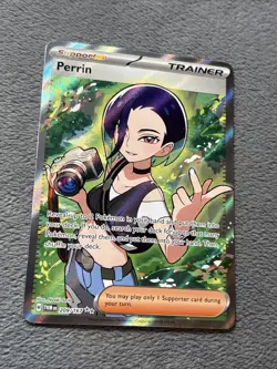 Perrin 209/167 Full Art Trainer Pokemon Card Holo Texture NM Twilight Masquerade - Image 3