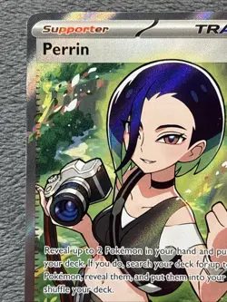 Perrin 209/167 Full Art Trainer Pokemon Card Holo Texture NM Twilight Masquerade - Image 4