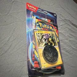 Pokemon TCG Raikou Foil Card Blister Pack Metallic Coin 2 Booster Packs - Image 4
