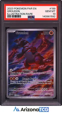 Pokemon 2023 Groudon 199/182 Illustration Rare Paradox Rift GEM MINT PSA 10 - Image 1