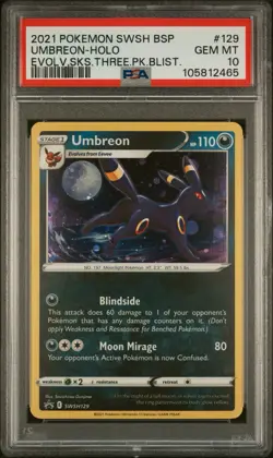 🔥 PSA 10 POKEMON TCG UMBREON SWSH129 Black Star Holo Promo Evolving Skies 2021 - Image 1