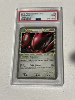 2010 Pokemon Heartgold & Soulsilver Undaunted Scizor Prime #84 Holo Rare PSA 9 - Image 1