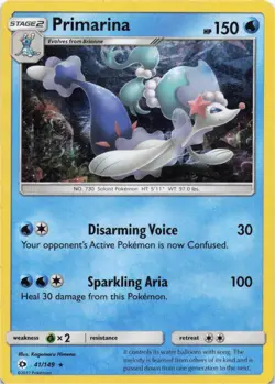 Pokemon - Primarina - (Cracked Ice Holo) #041/149 - Deck Exclusives Holo - Image 1