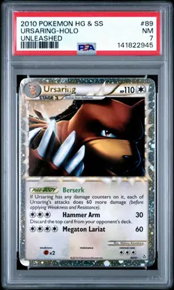 2010 POKEMON UNLEASHED URSARING PRIME #89 ULTRA RARE HOLO PSA 7 NM - Image 1