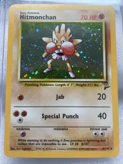 Pokemon TCG Hitmonchan Base Set 2 Holo Unlimited Rare Card 8/130 - Image 2