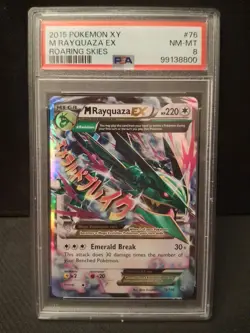 2015 M Rayquaza EX XY ROARING SKIES #76 PSA 8 Pokemon Graded 76/108 Mega NM-MT - Image 1