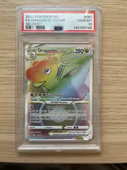 PSA 10 Dragonite VStar Full Art Rainbow 081/078 Pokemon Go - Image 1