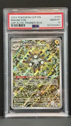 2024 Pokemon SVP EN Surging Sparks ETB #159 Magneton PSA 10 - Black Star Promo - Image 1