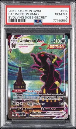 2021 POKEMON SWORD & SHIELD EVOLVING SKIES SECRET FULL ART/UMBREON VMAX PSA 10 - Image 1