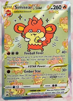 Pokemon | Simisear VSTAR - Crown Zenith: Galarian Gallery GG37/GG70 / Ultra Rare - Image 1