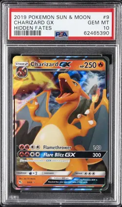 2019 POKEMON SUN & MOON HIDDEN FATES #9 CHARIZARD GX PSA 10 - Image 1