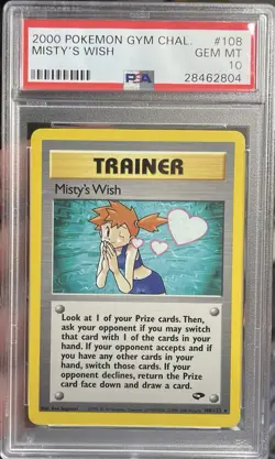 POP 27 PSA 10 GEM MINT MISTY’S WISH 2000 POKEMON GYM CHALLENGE #108 - Image 1
