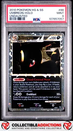 2010 Pokemon Heartgold & Soulsilver Undaunted #86 Umbreon Holo Undaunted PSA 9 - Image 1