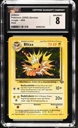 Pokemon Jungle JOLTEON/BLITZA German Holo CGC 8 (4184) Graded Power - Image 1