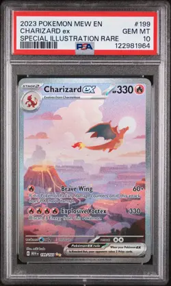 2023 POKEMON MEW EN-151 SPECIAL ILLUSTRATION RARE #199 CHARIZARD EX PSA 10 - Image 1