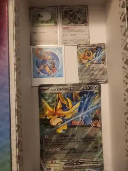 JUMBO Hop's Zacian EX 193 Regular Ex + Cosmos Holo Box Promos BUNDLE Pokemon NM - Image 1