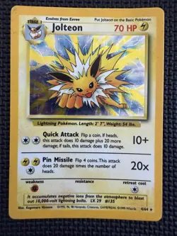 Jolteon No Symbol Error 4/64 Holo HP – Jungle - Pokemon TCG - Image 1