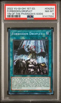 2022 Yu-Gi-Oh Forbidden Droplet MP22-EN254 Prismatic Rare 1st Edition PSA 8 - Image 1