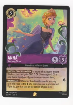 Disney Lorcana Winterspell ANNA Soothing Sister Legendary #50/204 - Image 1