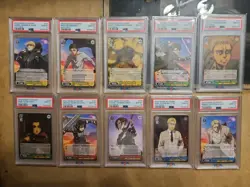Psa 10 Weiss Schwarz Attack On Titan Final Season Full Set Of 10 RR Foils - Image 1